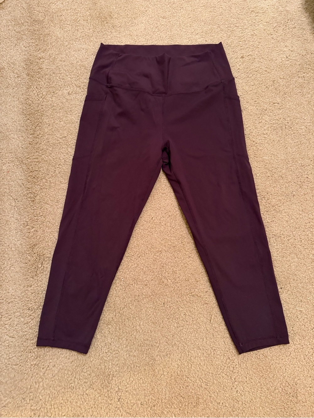 ZYIA Deep Plum High-Waist Crop Leggings